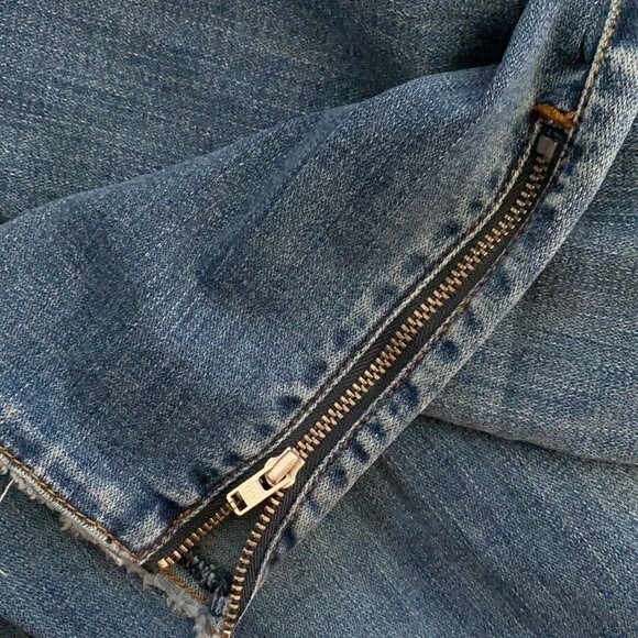 Lila Ryan Jeans Skinny Dark Blue Marina Raw Zipper Hem Mid-Rise Denim Size 29 - Picture 4 of 8